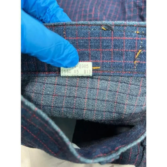 Vintage 1984 Levi's white tag RARE Blue and Red striped Skirt Size 13 - Picture 7 of 8